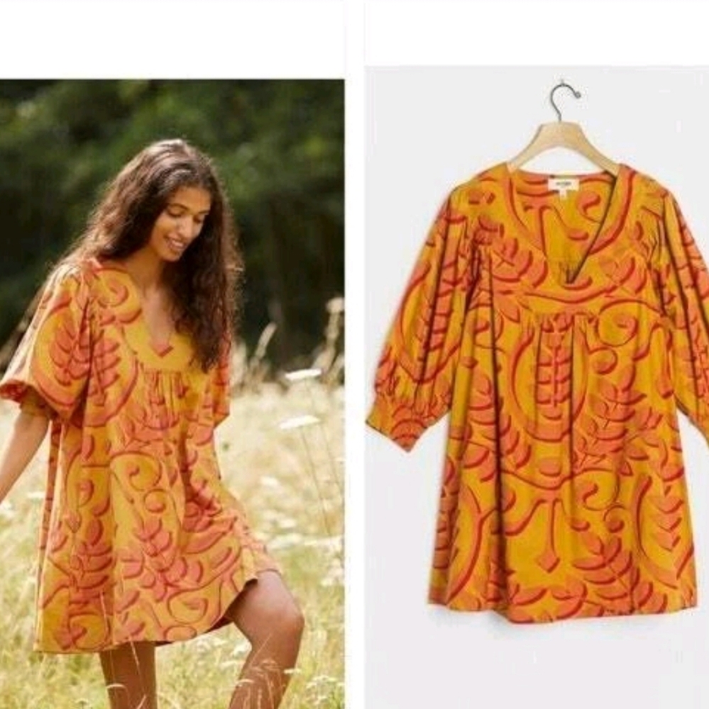 NWT ANTHROPOLOGIE PORRIDGE NERINA BOTANICAL PRINT TUNIC MINI. N